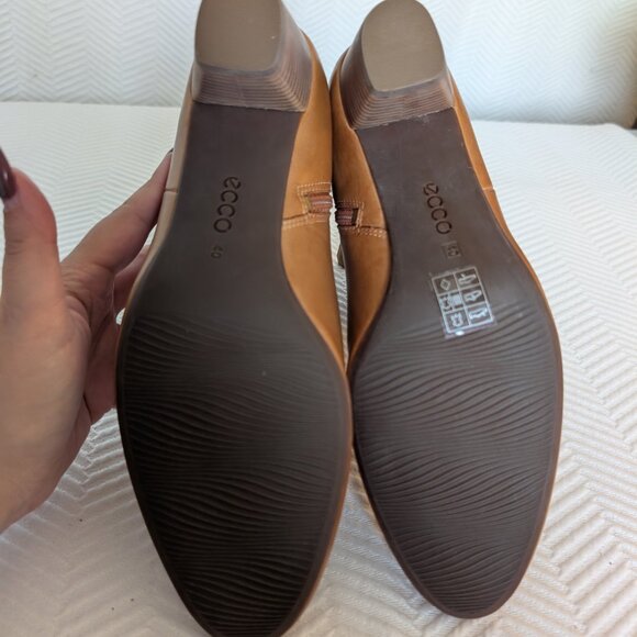 ECCO Pleven Ankle Boots Tan Brown Leather Size 40 US 9 – 9.5 New - Picture 8 of 13